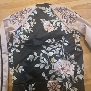 Guess Black and Cream Floral Bomber Jacket